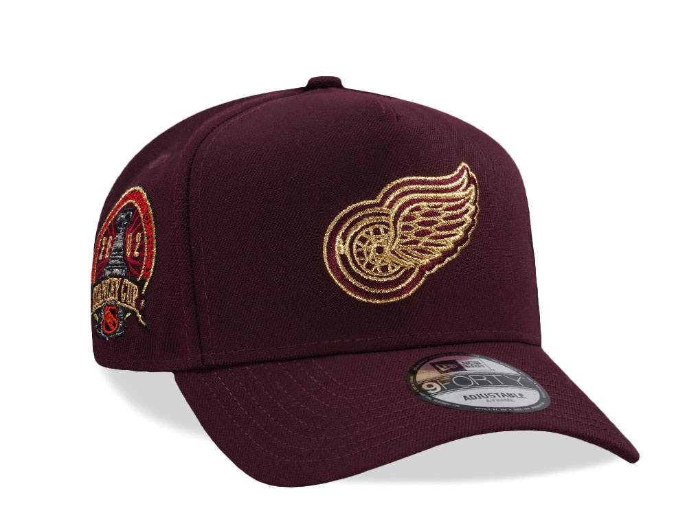 New Era Detroit Red Wings Stanley Cup Champions 2002 Maroon Prime Edition 9Forty A Frame Snapback Casquette