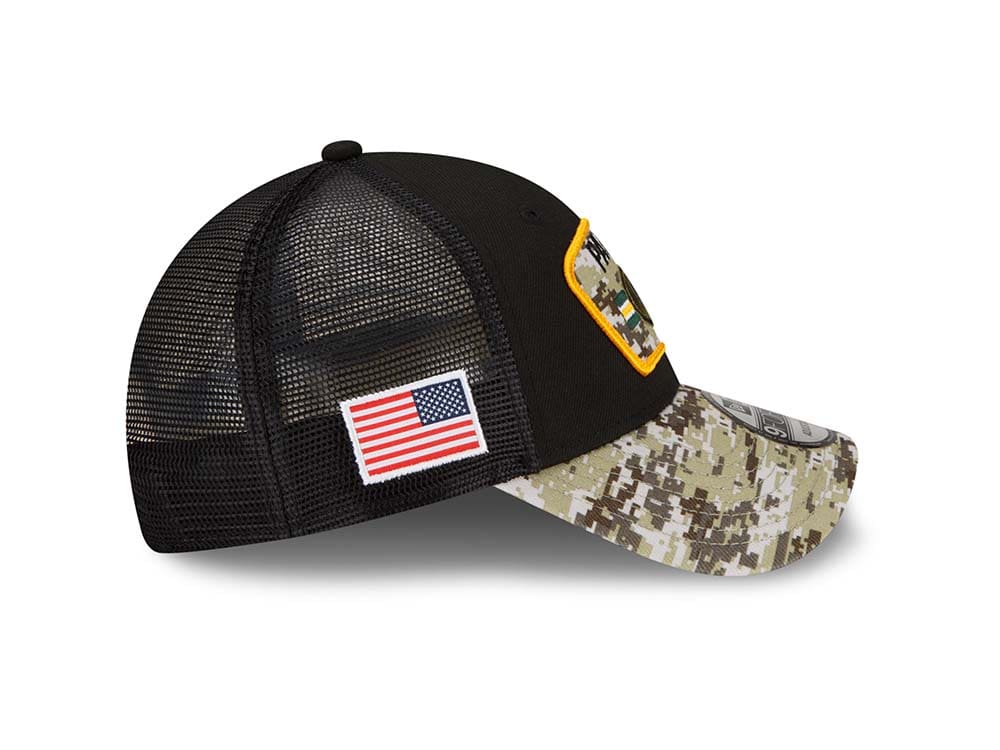 New Era Green Bay Packers Salute to Service 21 9Forty Trucker Snapback Casquette