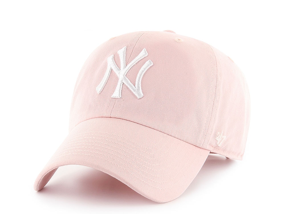 47 Brand New York Yankees Pink Clean Up Strapback Casquette