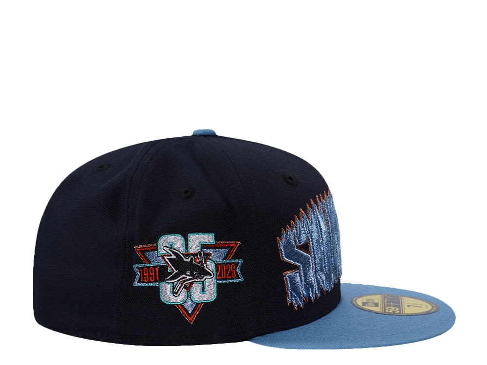 New Era San Jose Sharks 35th Anniversary Navy Two Tone Edition 59Fifty Fitted Casquette