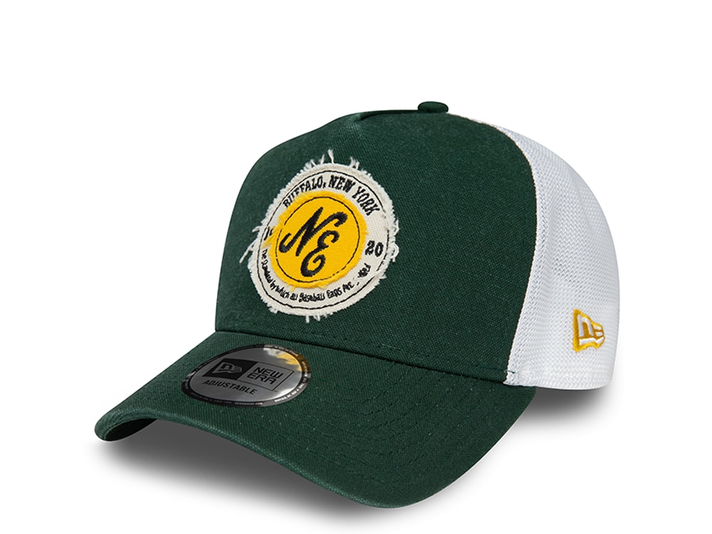 New Era Washed Patch Green A Frame Trucker Snapback Casquette