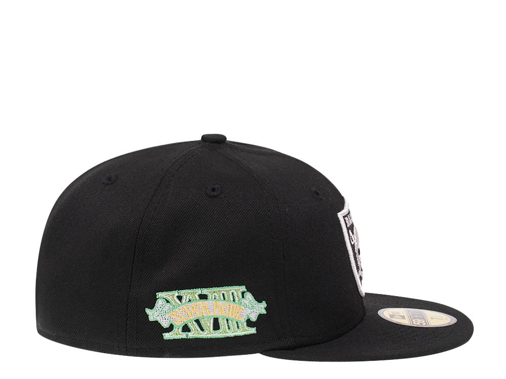 New Era Las Vegas Raiders Citruspop Patch Super Bowl XVIII 59fifty Fitted Casquette