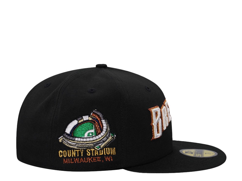 New Era Milwaukee Brewers County Stadium Black Throwback Edition 59Fifty Fitted Casquette