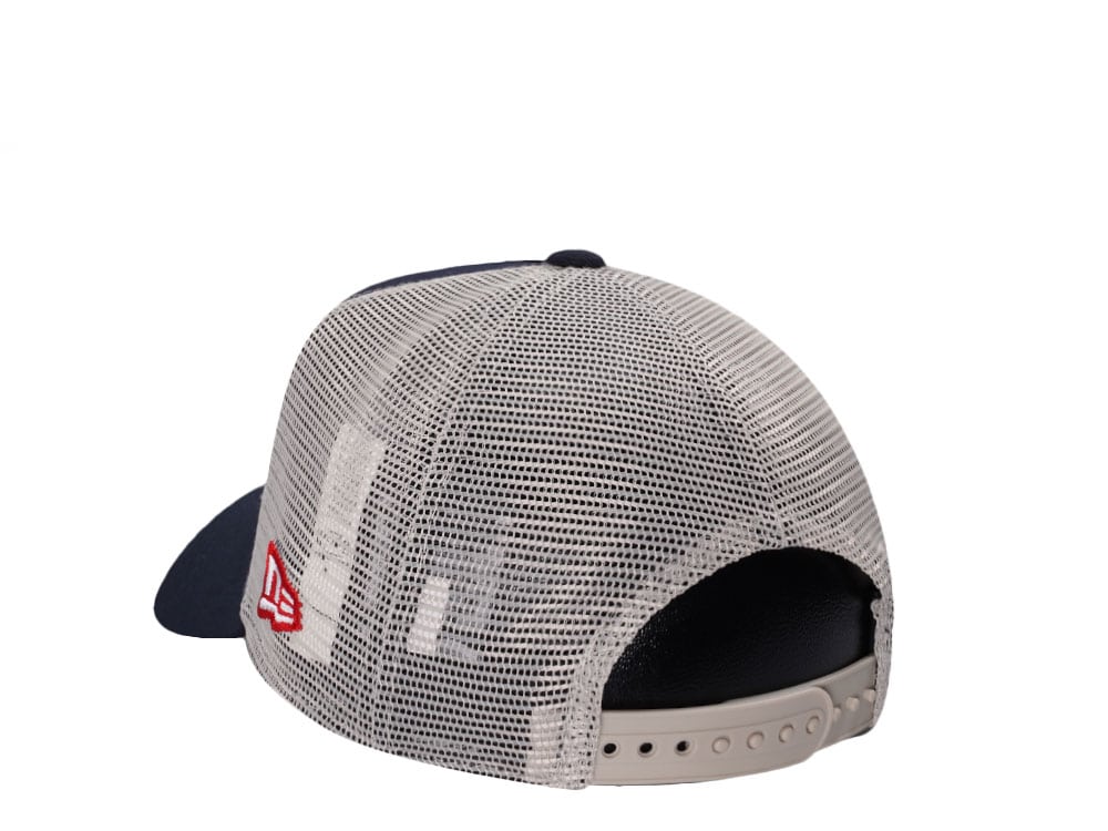 New Era Boston Red Sox Vintage Script Navy Trucker Edition 9Forty A Frame Snapback Casquette