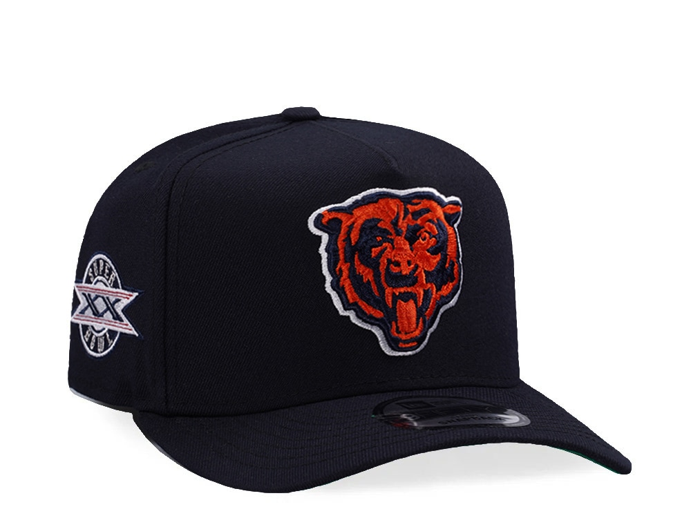 New Era Chicago Bears Super Bowl XX Navy Prime Edition 9Fifty A Frame Snapback Casquette