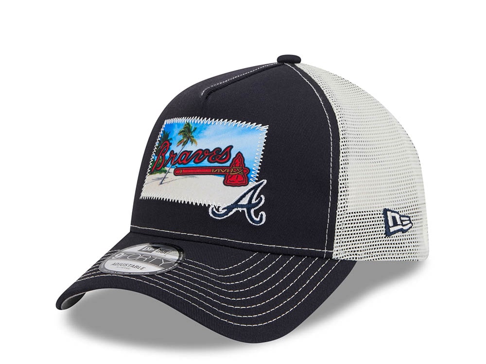 New Era Atlanta Braves M Patch Black 9Forty A Frame Trucker Snapback Casquette