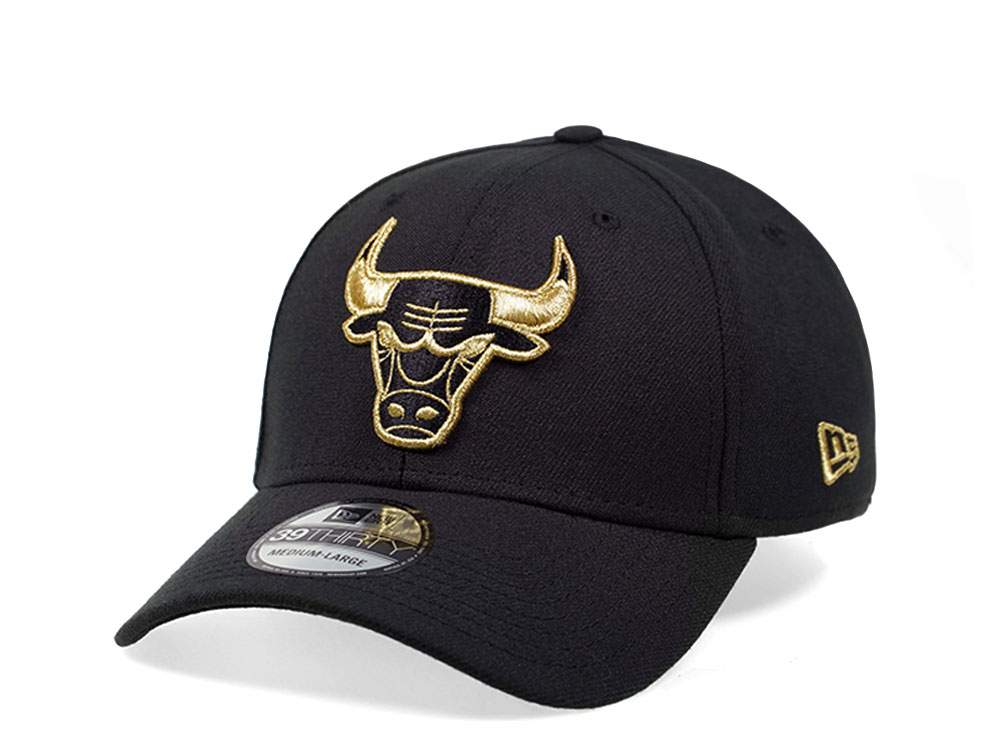 New Era Chicago Bulls Black and Gold Edition 39Thirty Stretch Casquette