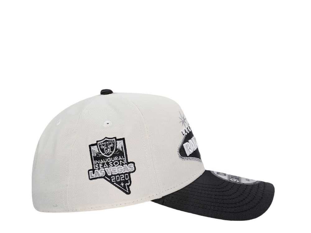New Era Las Vegas Raiders Inaugural Season 2020 Chrome Satin Brim Two Tone 9Forty A Frame Snapback Casquette