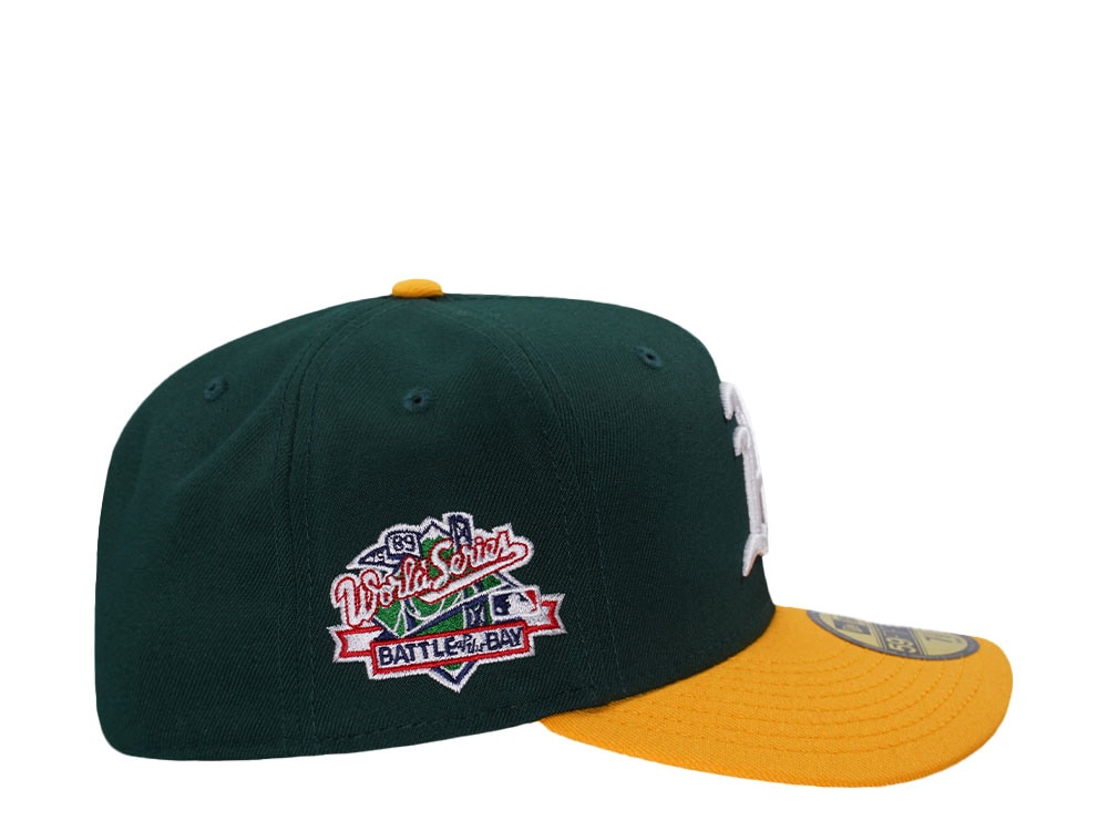 New Era Oakland Athletics World Series 1989 Green Two Tone Edition 59Fifty Pre Curved Fitted Casquette