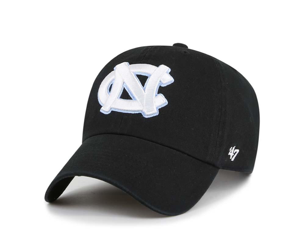 47Brand North Carolina Tar Heels Black Clean Up Strapback Casquette