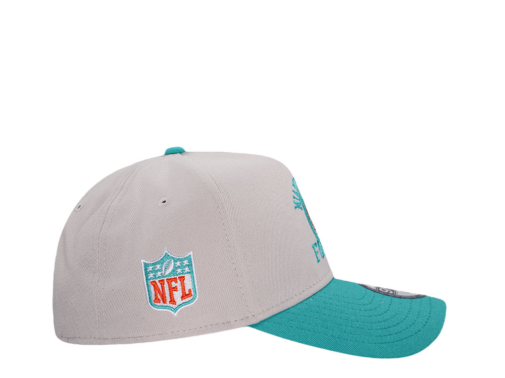 New Era Miami Dolphins Stone Two Tone 9Forty A Frame Snapback Casquette