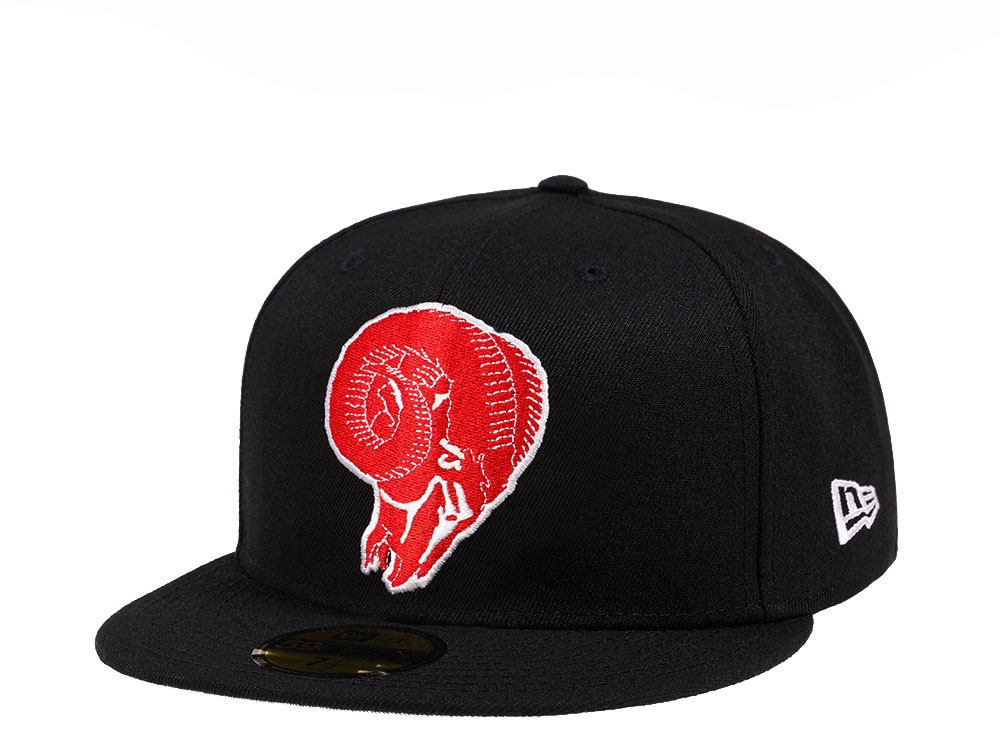New Era Los Angeles Rams Throwback Black Crimson Collection 59Fifty Fitted Casquette