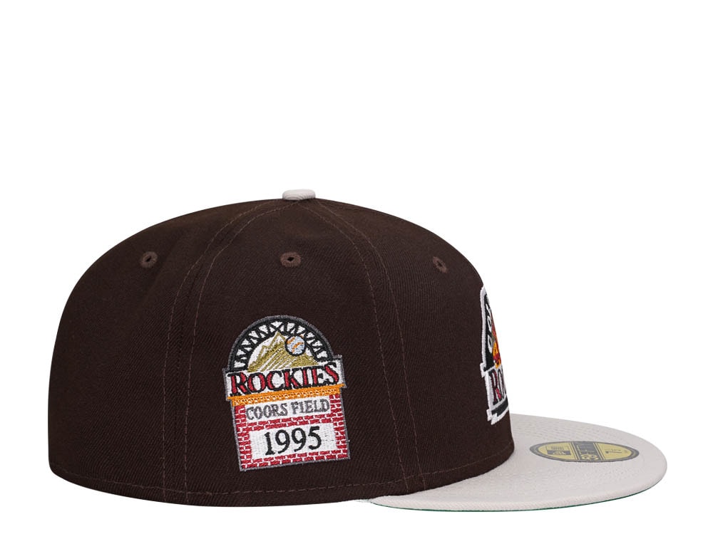 New Era Colorado Rockies Coors Field 1995 Burned Stone Two Tone Throwback Edition 59Fifty Fitted Casquette