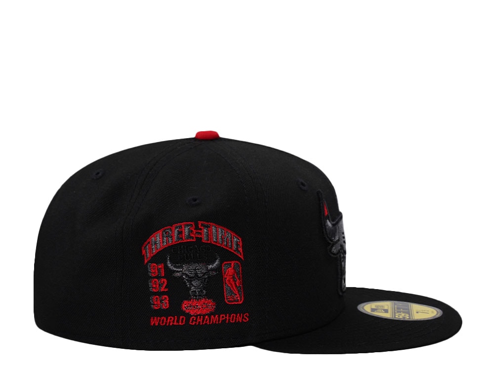 New Era Chicago Bulls Three Time Champions Blackout Prime Edition 59Fifty Fitted Casquette