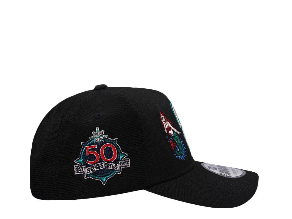 New Era Seattle Mariners 50th Anniversary Mermaid Black Prime Edition 9Forty A Frame Snapback Casquette