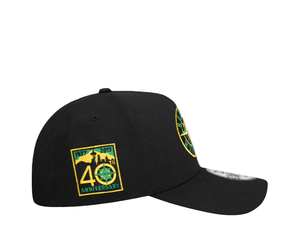 New Era Seattle Mariners 40th Anniversary Throwback Black Edition 9Forty A Frame Snapback Casquette