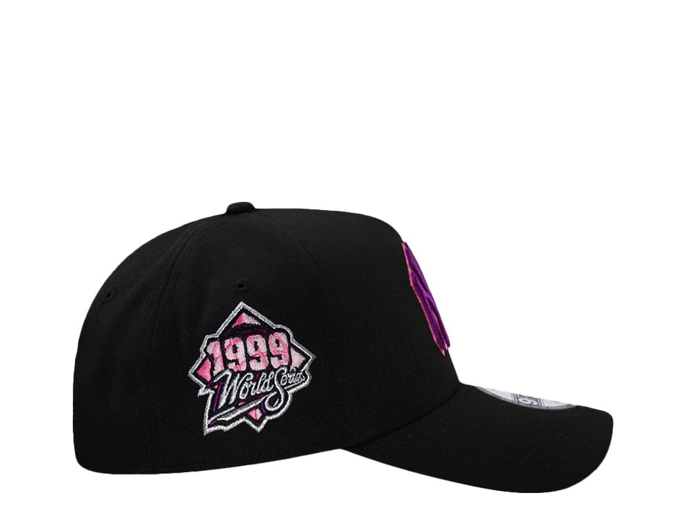 New Era New York Yankees World Series 1999 Magenta Black Prime Edition 9Forty A Frame Snapback Casquette