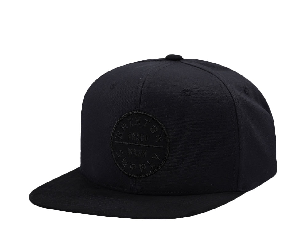 Brixton Supply Logo Black on Black Snapback Casquette