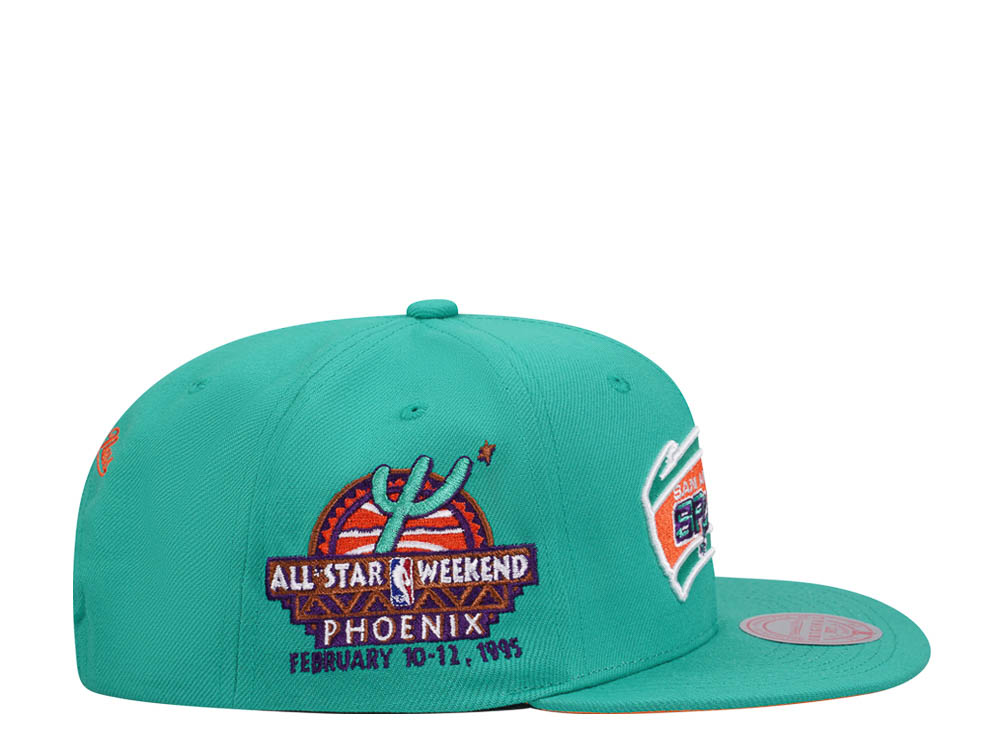 Mitchell & Ness San Antonio Spurs Desert Green Hardwood Classic All Star Weekend Snapback Casquette