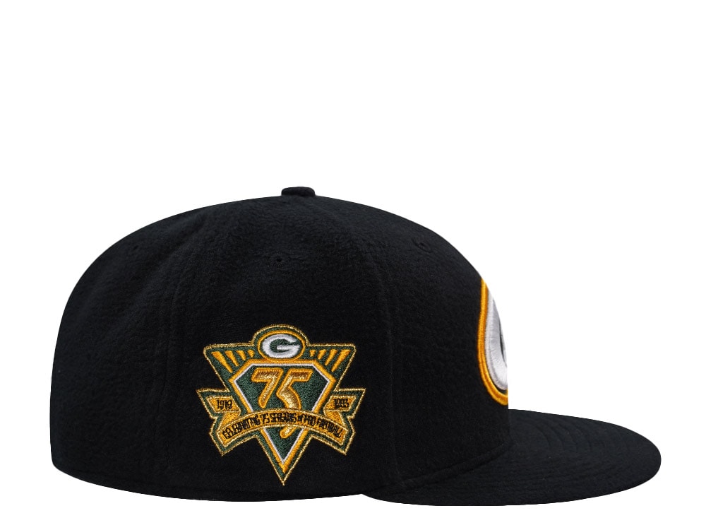 New Era Green Bay Packers 75th Anniversary Black Prime Fleece Edition 59Fifty Fitted Casquette