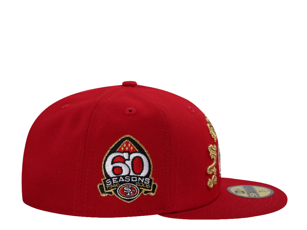 New Era San Francisco 49ers 60th Anniversary Scarlet Prime Edition 59Fifty Fitted Casquette