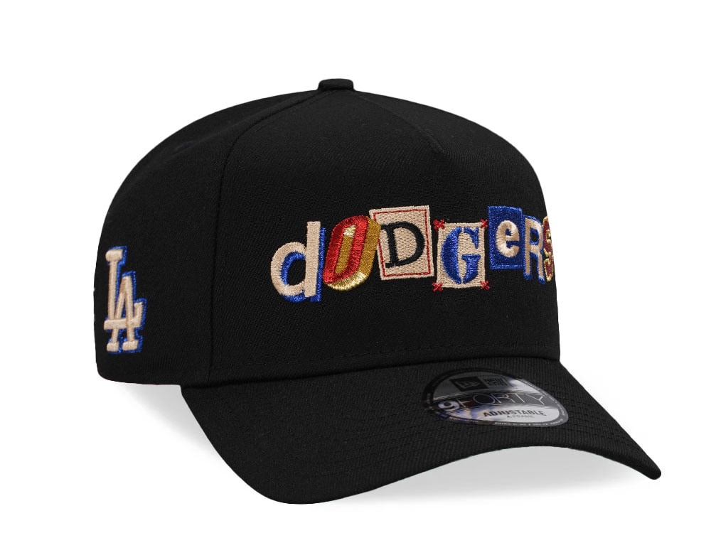 New Era Los Angeles Dodgers Lettering Black 9Forty A Frame Snapback Casquette