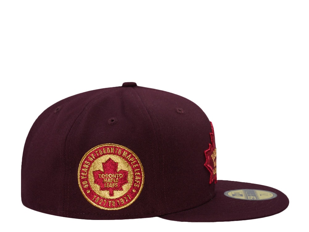 New Era Toronto Maple Leafs 50th Anniversary Maroon Throwback Edition 59Fifty Fitted Casquette