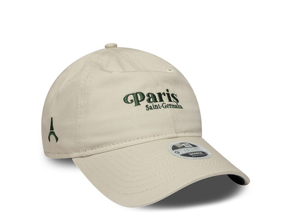 New Era Paris Saint Germain Script Ivory Prime Edition Womens 9Twenty Adjustable Casquette