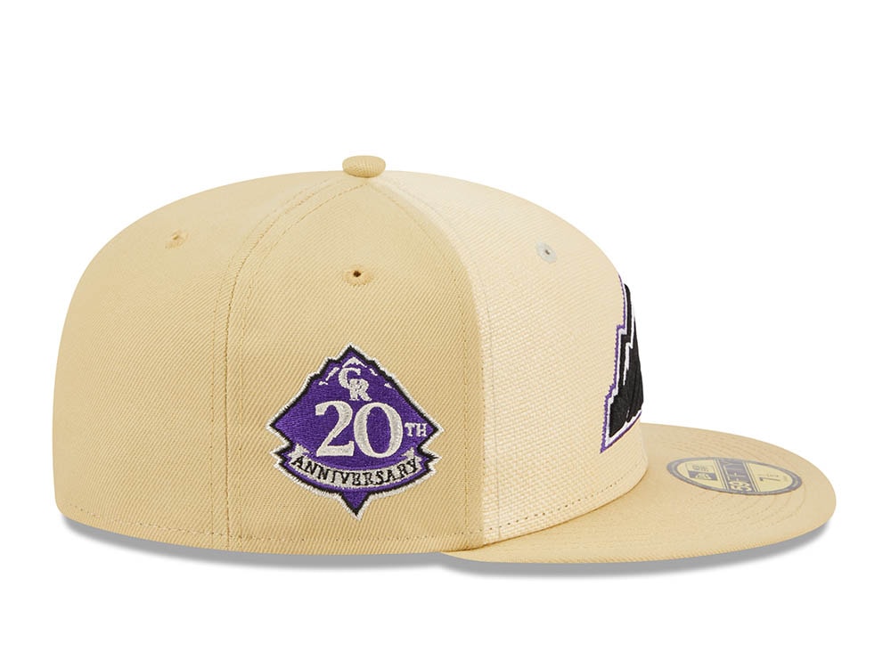 New Era Colorado Rockies 20th Anniversary Raffia Front Vegas Gold Edition 59Fifty Fitted Casquette