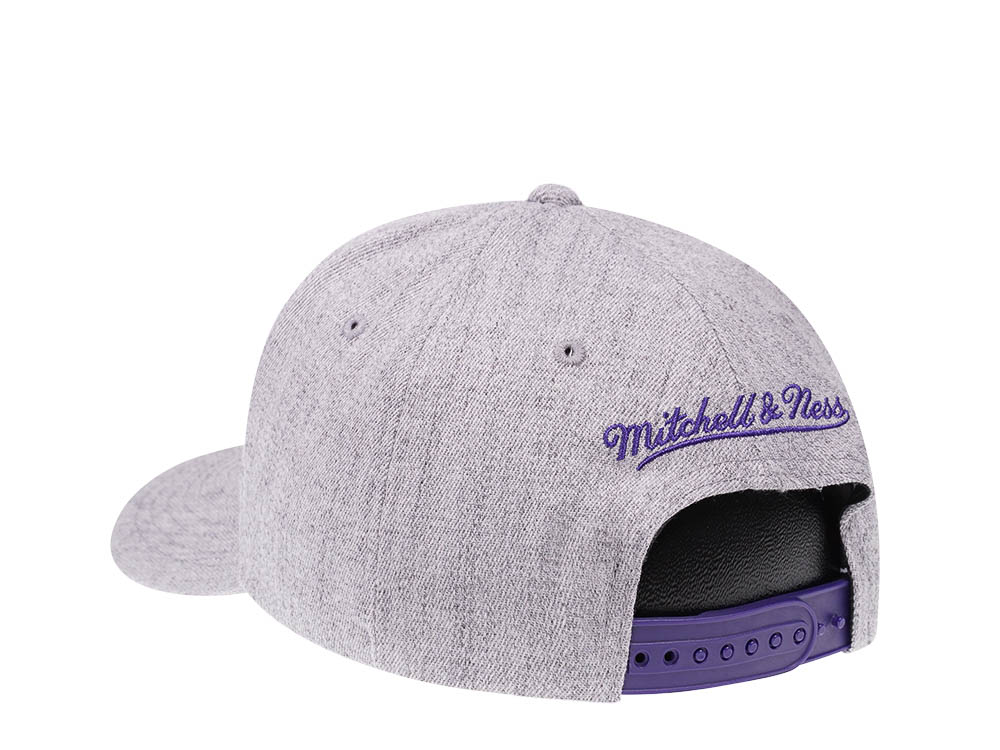 Mitchell & Ness Los Angeles Lakers Heather Gray Red Line Solid Flex Snapback Casquette