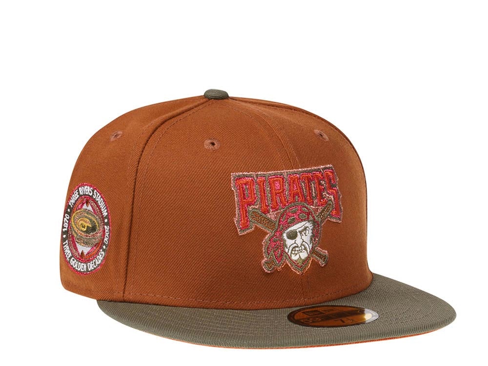 New Era Pittsburgh Pirates Three Rivers Heavy Metallic Bourbon Two Tone Edition 59Fifty Fitted Casquette