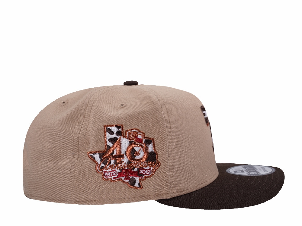 New Era Texas Rangers 40th Anniversary Camel Two Tone Edition 9Fifty A Frame Snapback Casquette