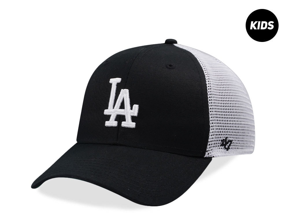 47Brand Los Angeles Dodgers Black MVP Trucker Kids Snapback Casquette