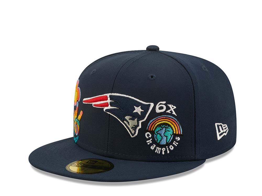 New Era New England Patriots 6x Champions - Navy Groovy Edition 59Fifty Fitted Casquette