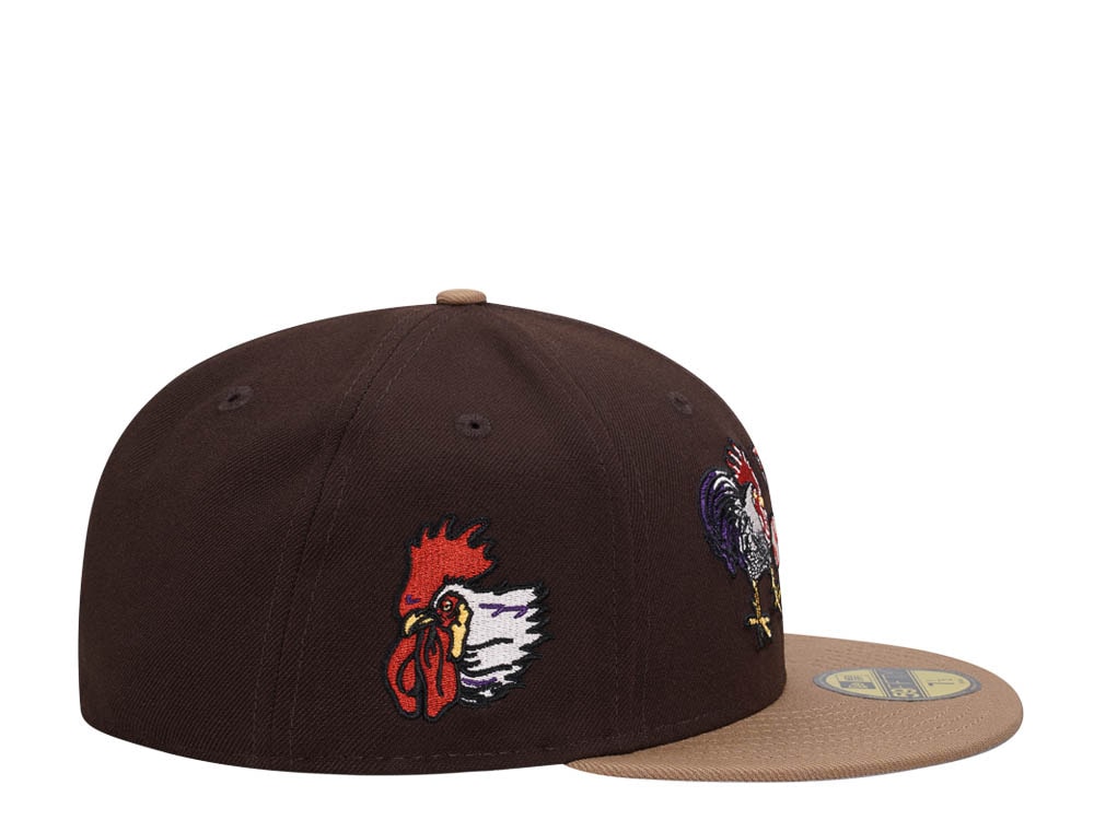 New Era Port City Roosters Brown Classic Two Tone Edition 59Fifty Fitted Casquette