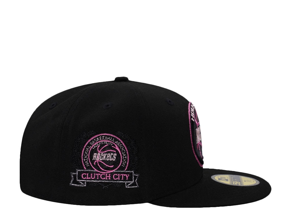 New Era Houston Rockets Clutch City Pink Black Prime Edition 59Fifty Fitted Casquette