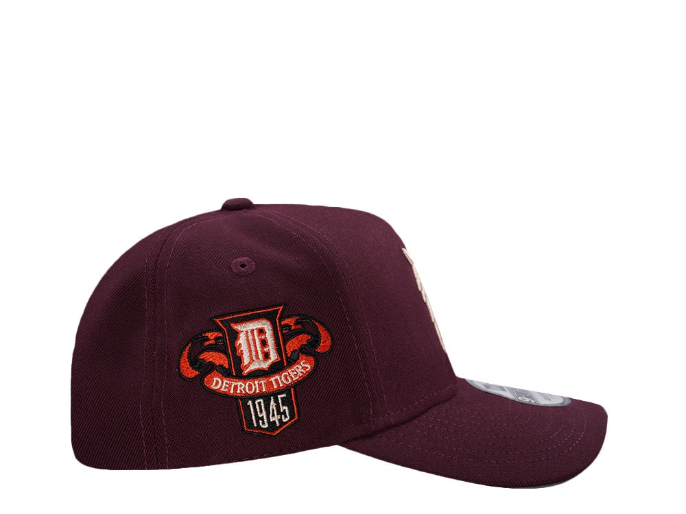 New Era Detroit Tigers World Series Champions 1945 Maroon Prime Edition 9Forty A Frame Snapback Casquette