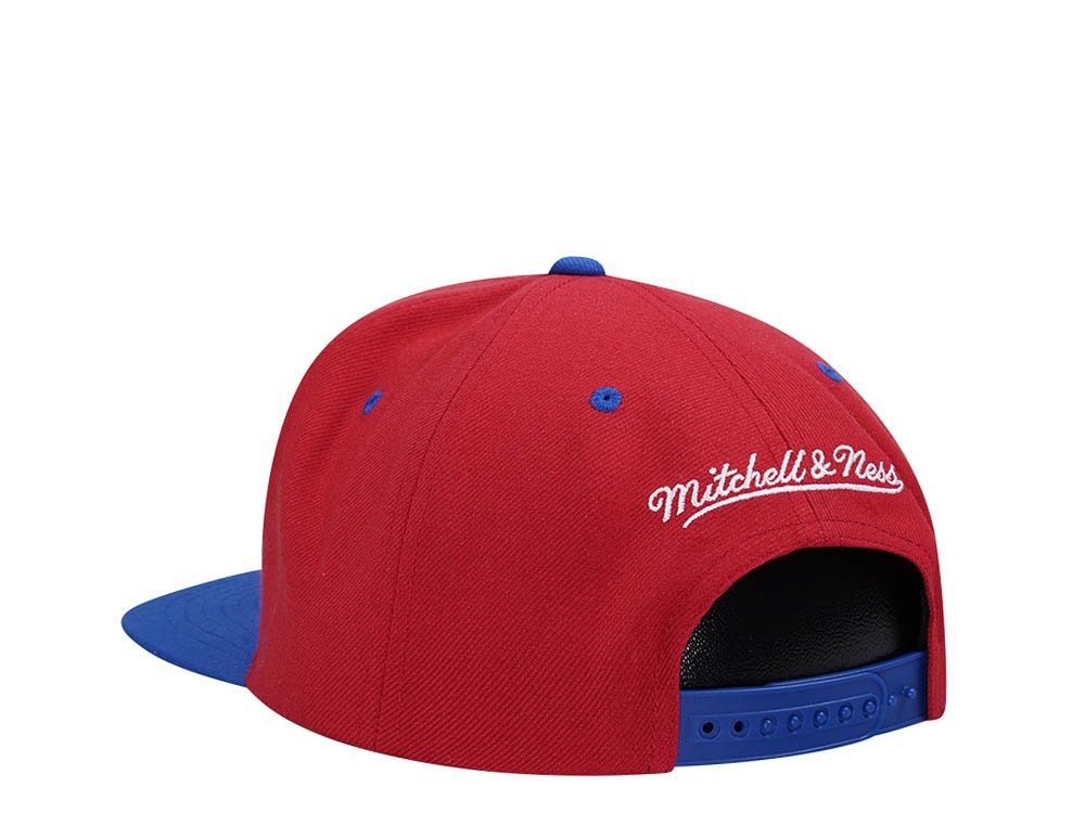 Mitchell & Ness Detroit Pistons Transcript Red Two Tone Snapback Casquette