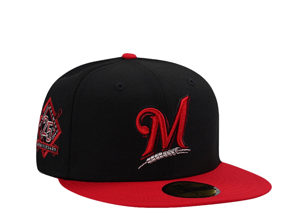 New Era Milwaukee Brewers 25th Anniversary Black Two Tone Edition 59Fifty Fitted Casquette
