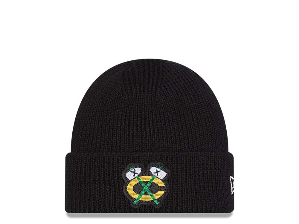New Era Chicago Blackhawks Skull Knit Black Chapeaux