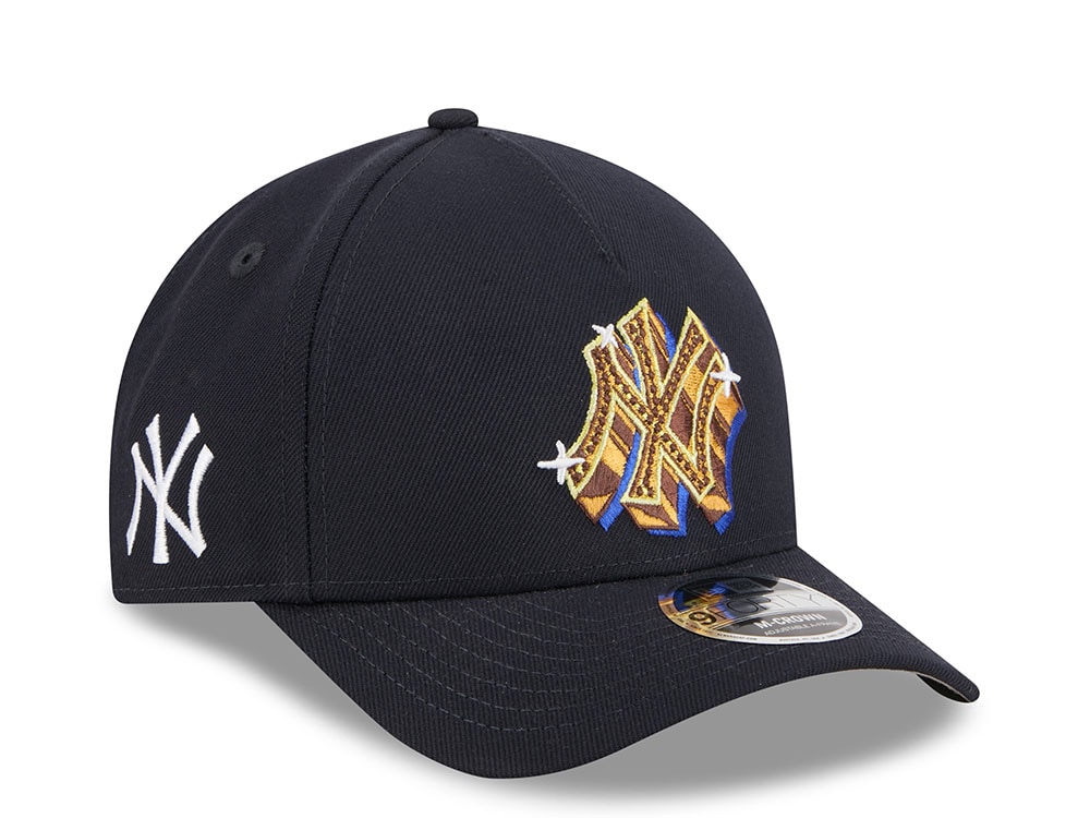 New Era New York Yankees Emblem Navy Prime 9Forty A Frame M Crown Snapback Casquette