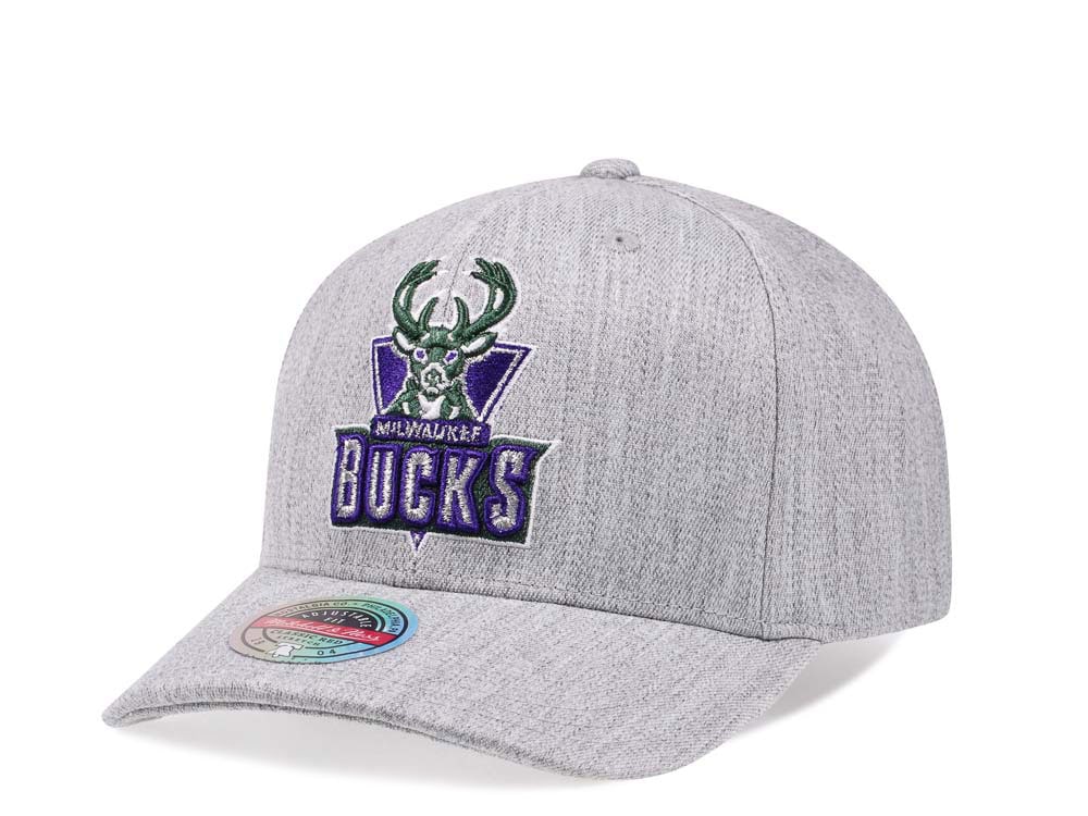 Mitchell & Ness Milwaukee Bucks Heather Red Line Flex Snapback Casquette