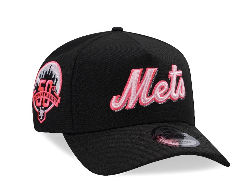 New Era New York Mets 50th Anniversary Black Pink Edition 9Forty A Frame Snapback Casquette