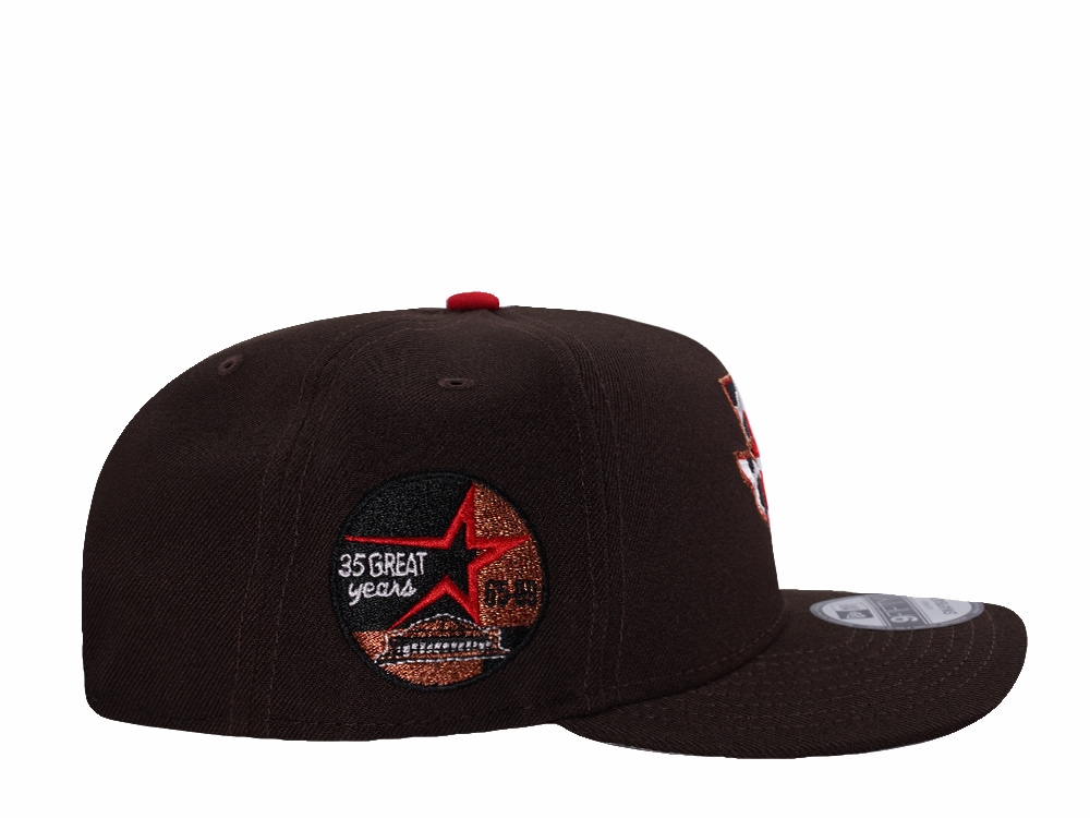 New Era Houston Astros 35th Anniversary Burnt Wood Prime Edition 9Fifty A Frame Snapback Casquette