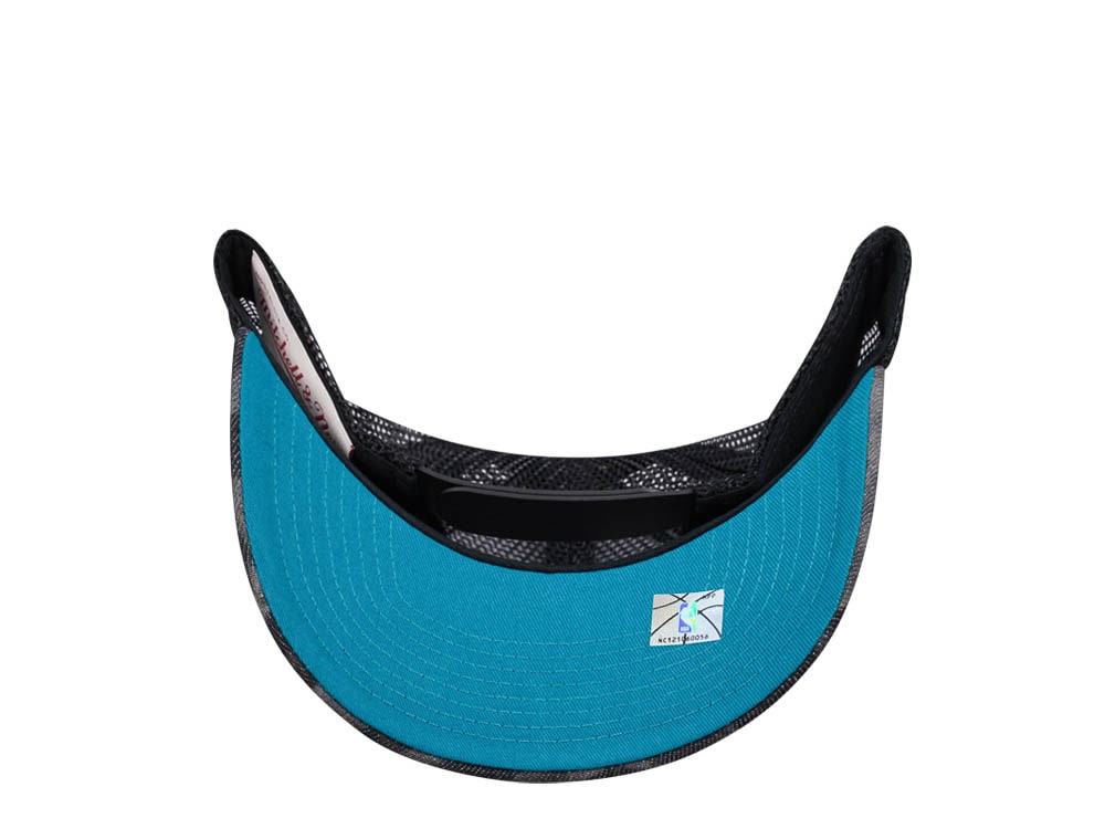 Mitchell & Ness Charlotte Hornets Burnt Ends Black Trucker Snapback Casquette