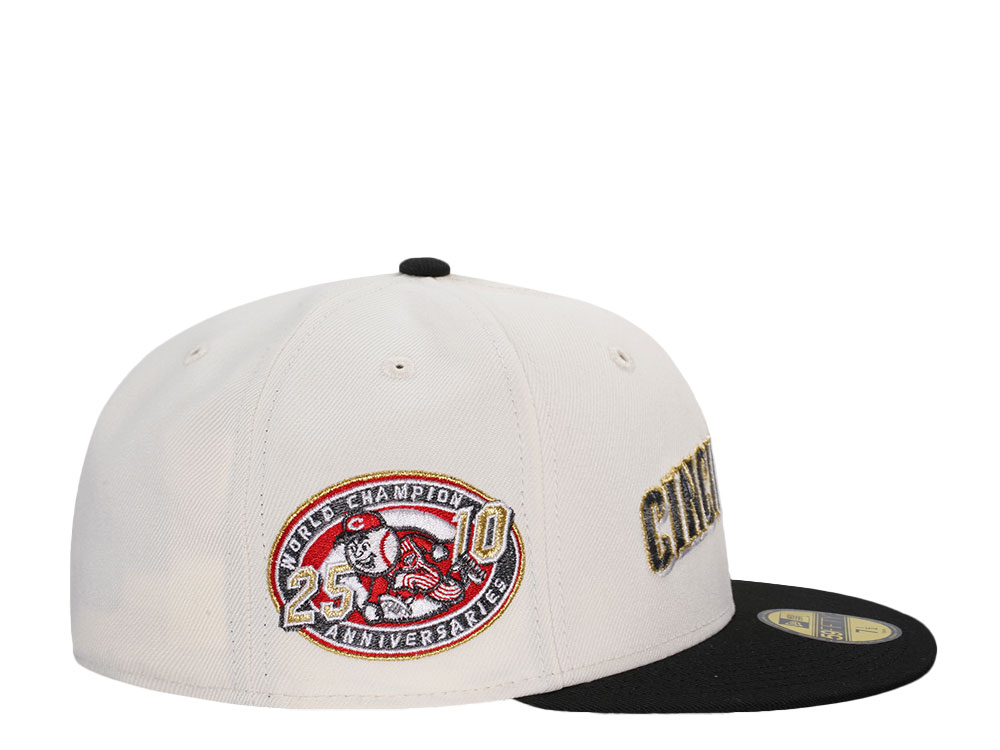 New Era Cincinnati Reds 25th Champion Anniversaries Chrome Black Metallic Two Tone Edition 59Fifty Fitted Casquette