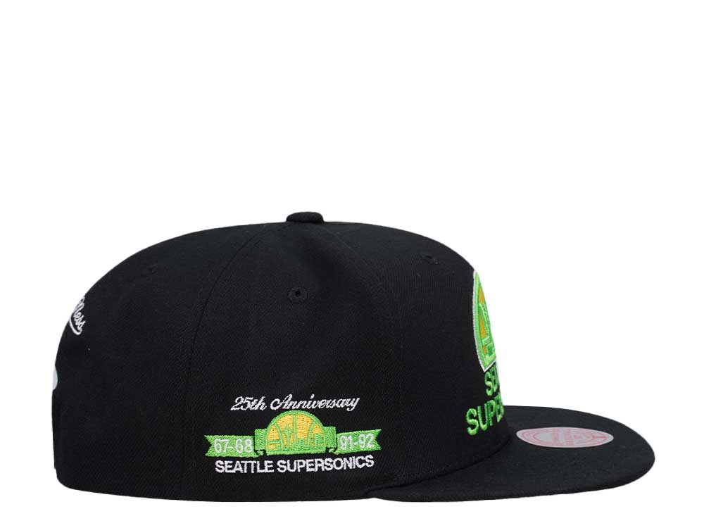 Mitchell & Ness Seattle Supersonics 25th Anniversary Neon Tropical Hardwood Classic Snapback Casquette