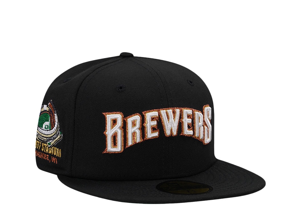New Era Milwaukee Brewers County Stadium Black Throwback Edition 59Fifty Fitted Casquette