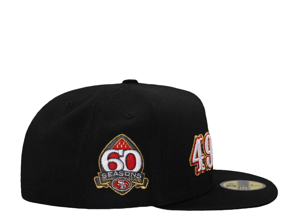 New Era San Francisco 49ers 60 Season Black Throwback Edition 59Fifty A Frame Fitted Casquette