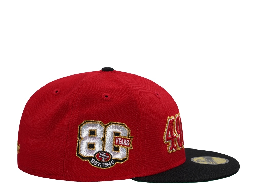 New Era San Francisco 49ers 80th Anniversary Wool Scarlet Two Tone Throwback Edition 59Fifty Fitted Casquette